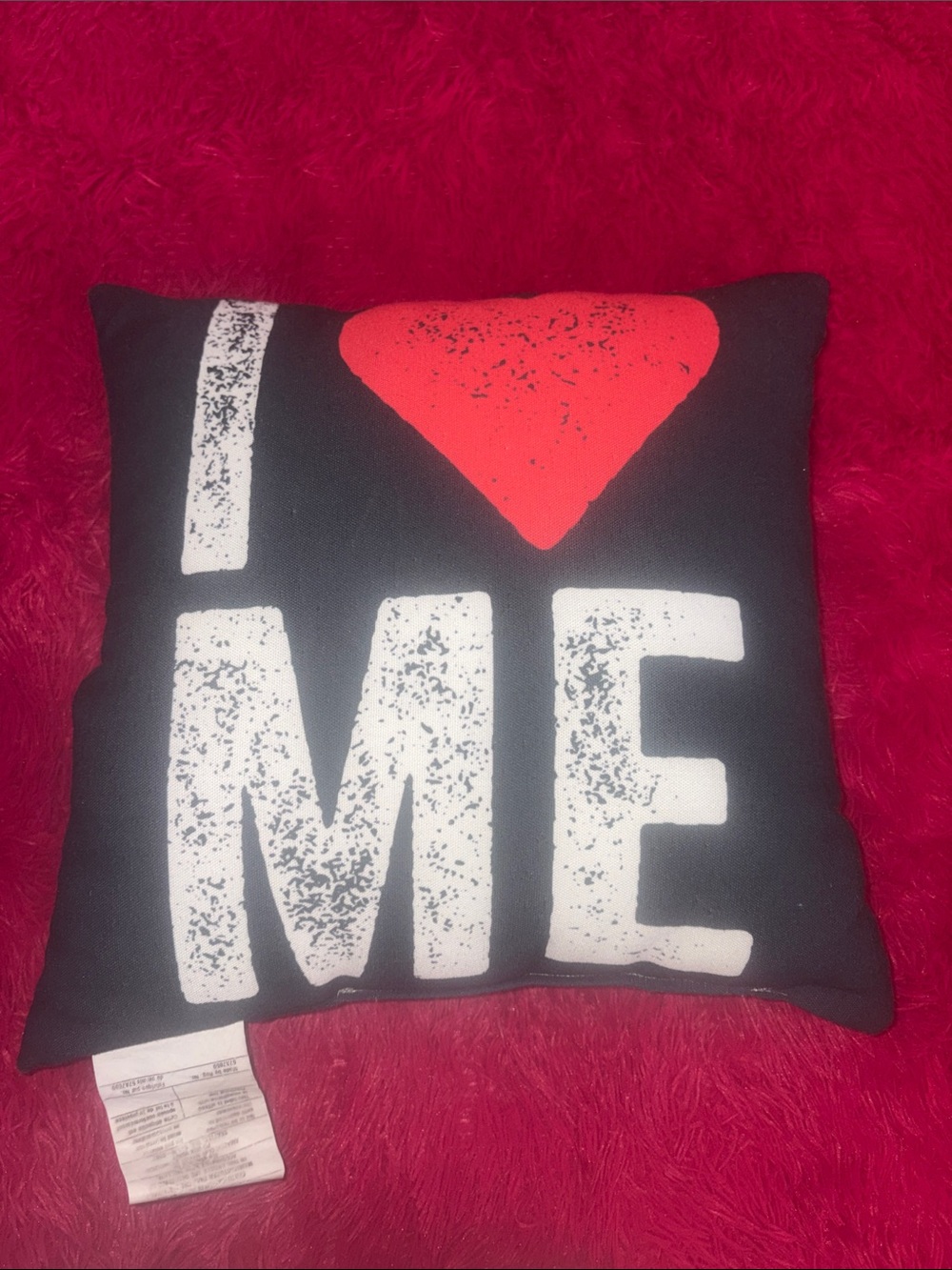 I ♥ ME Graphic Accent Pillow - Black and Red